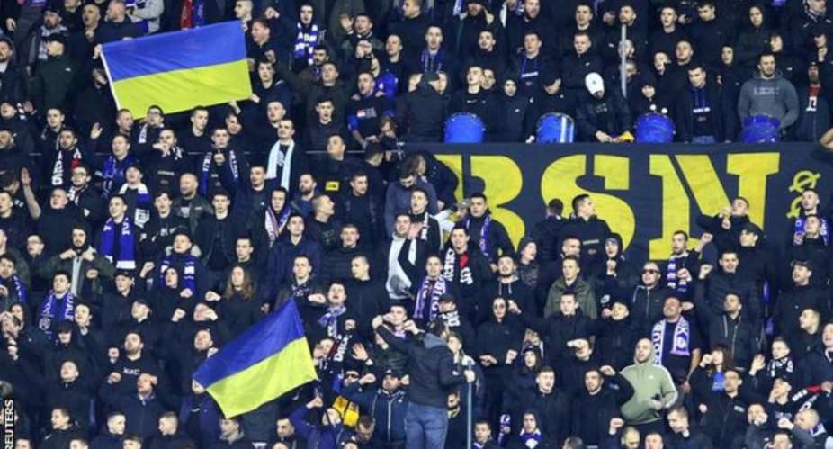 Dinamo Zagreb supporters showed their support for Ukraine