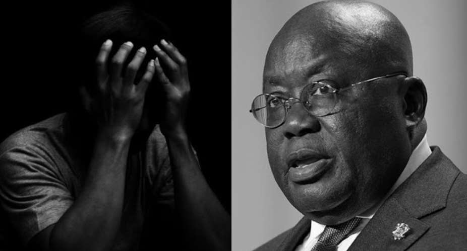 An unemployed contemplating suicide and the Ghanaian leader, Akufo Addo