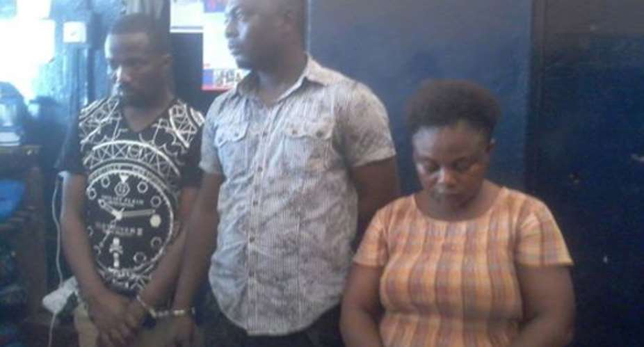 The three suspects in police custody