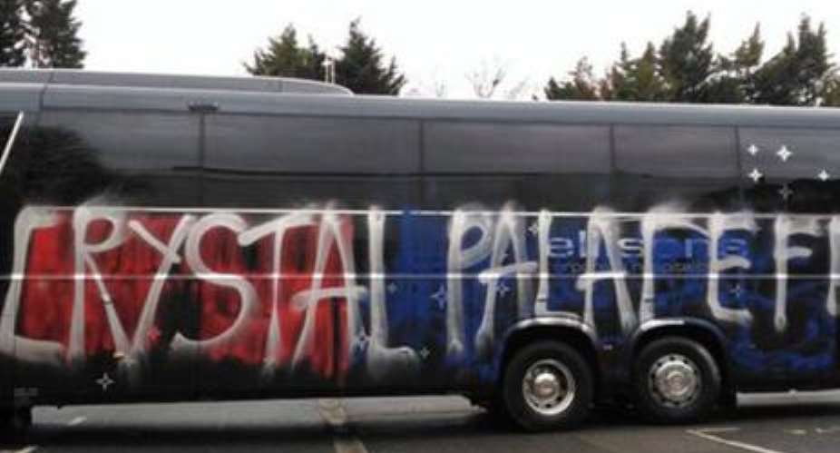 Confused Crystal Palace fans accidentally vandalise own team bus
