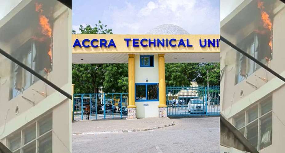 Fire guts Accra Technical University’s SRC complex, destroys campus radio station