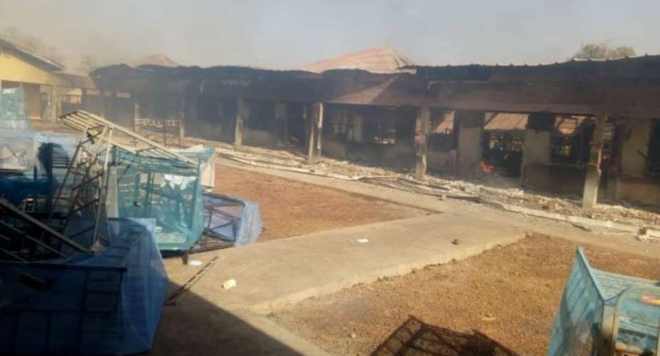 Buipe SHS Students Sent Home After Fire Destroys Girls Dormitories