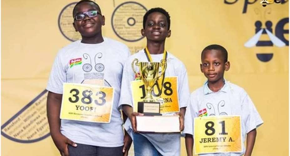 Winner Darko-Asare (middle) first runner up Yoofi Baah (left) and 2nd runner up Baffour Agyei