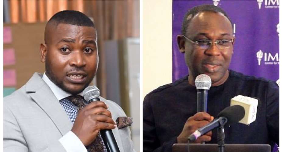 Executive Director of ASEPA, Mensah Thompsonleft and Kofi Bentil, Vice President of IMANI Africa