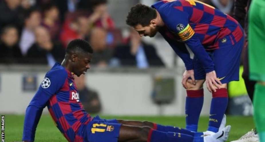 Barca's Dembele Tears Hamstring On Return To Training