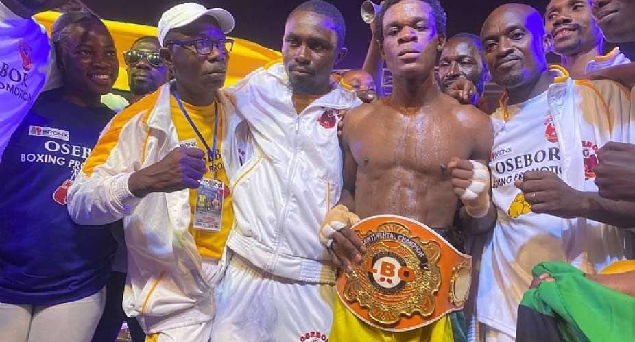 Stanley Nyantekyi KOs Togolese Hounkpatin to win LBO Featherweight title
