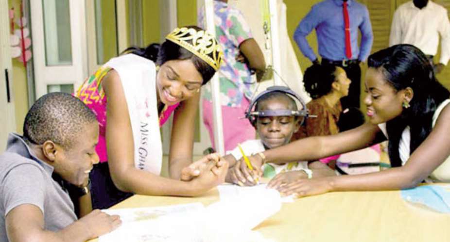 Miss Ghana Queens during the donation exercise