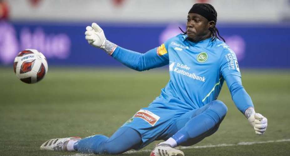 Ghana goalkeeper Lawrence Ati-Zigi in action for FC St. Gallen