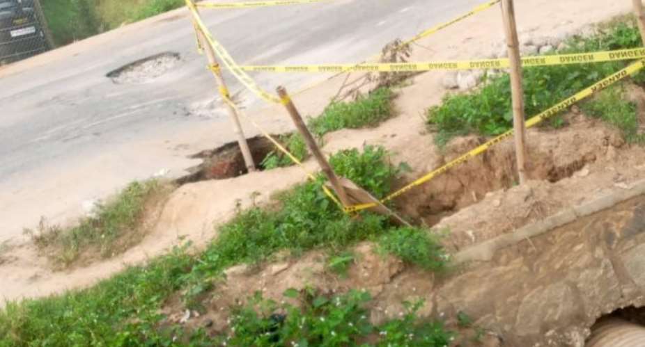 CR: Assin Atonsu portion of Cape Coast-Kumasi highway caves-in
