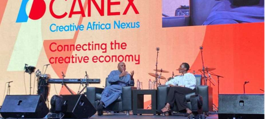 President and Chairman of Afreximbank Prof. Benedict Oramah in a fireside chat with Moky Makura, Executive Director Africa No Filter during Creative Africa NEXUS 2021 in Durban, South Africa.