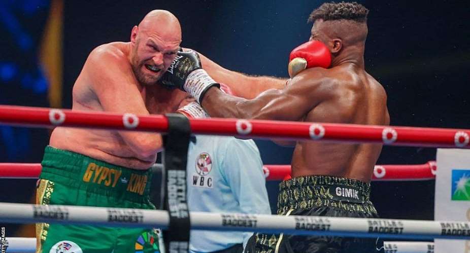 GETTY IMAGESImage caption: Tyson Fury beat former UFC champion Francis Ngannou on points in Riyadh in October
