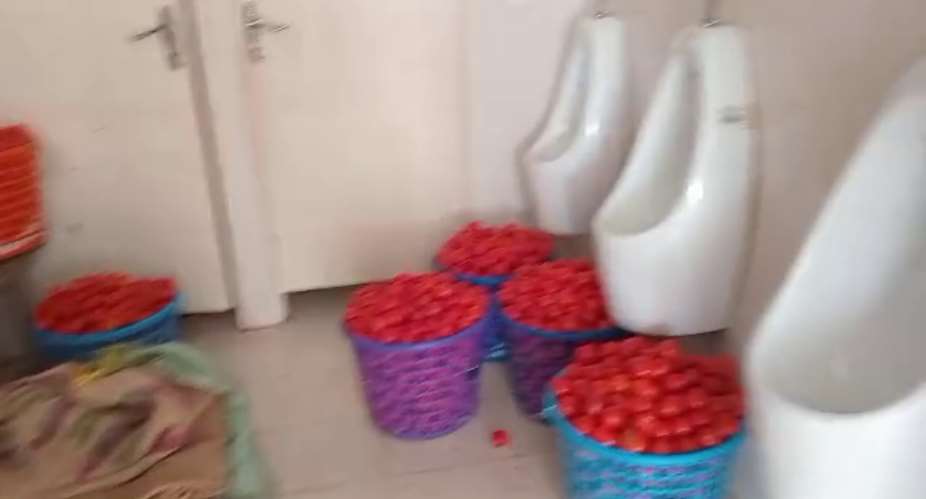 Washrooms at Kotokuraba Market turned into Tomato storage area