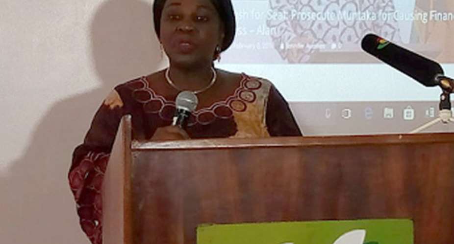 Cecilia Dapaah addressing the stakeholders