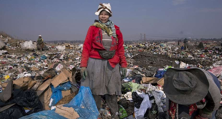 Portrait of waste recycler Liberia Mapesmoawe in South Africa. - Source: Jonathan TorgovnikGetty Images