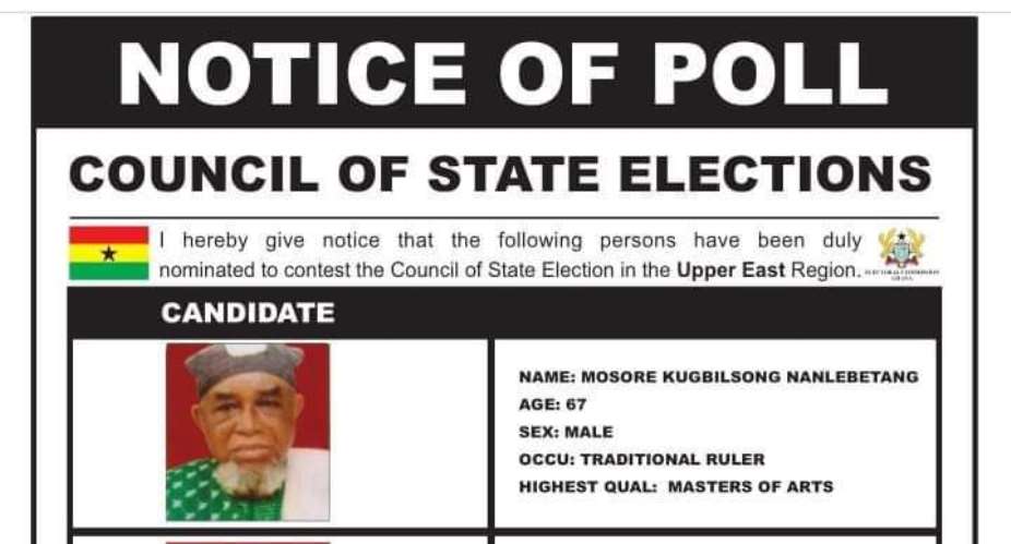 UE: Talensi Paramount Chief seeks second term as Council of State member