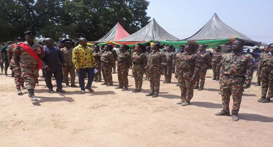 Officials Inspecting A Parade Of Fire Volunteer Squads Before The Launch