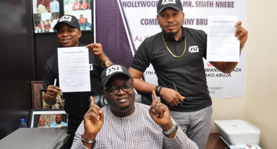 Ace artistes Smith Nnebe, Funny Bruno sign management deal with Don Singles International