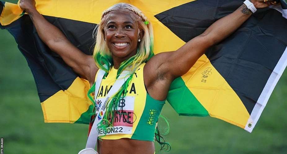 GETTY IMAGESImage caption: Fraser-Pryce is the only sprinter to win the 100m title at the World Championships five times