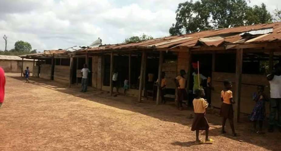A school building in rural Ghana crying for maintenance