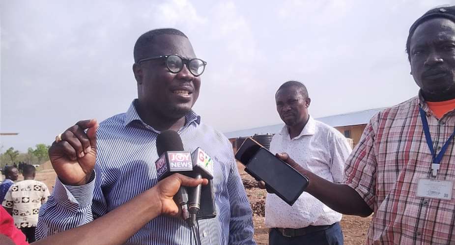 Mr. Joseph Addae Akwaboa Bono Regional Minister talking to the Media