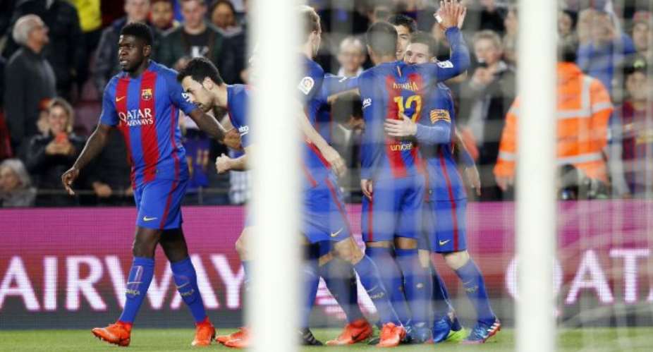 Neymar, Messi, Suarez score as Barcelona trash Sporting Gijon