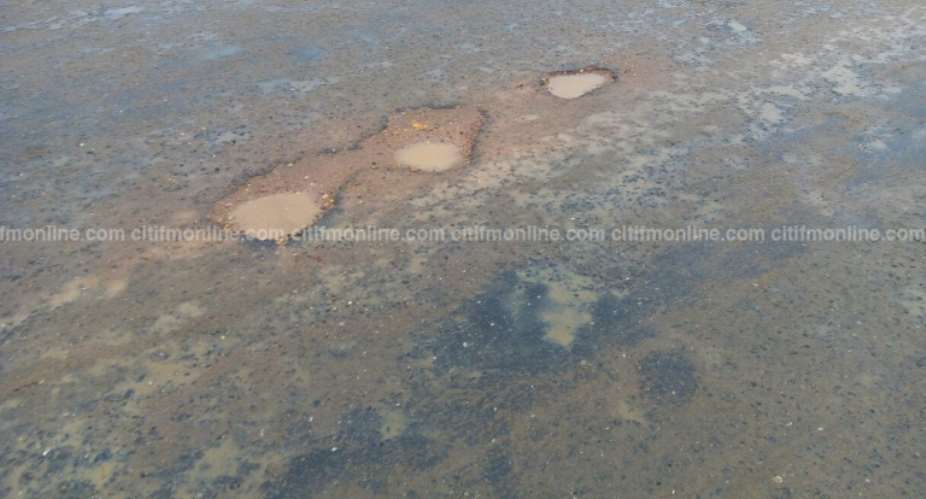 Nungua: Road develops pot holes 2-months after construction