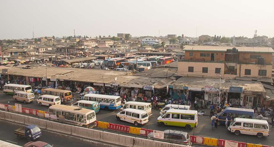 A bus and tro-tro station in Accra, Ghana. - Source: nicolasdecorteShutterstockEditorial use only