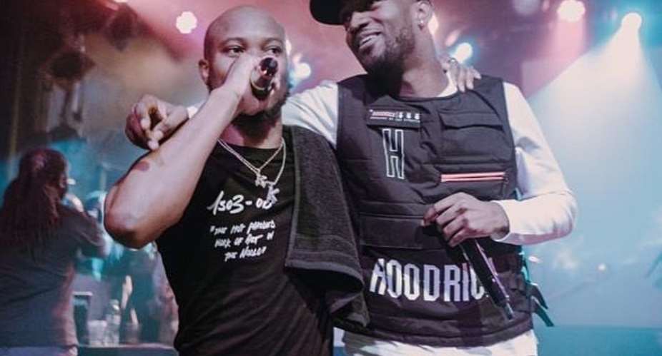 King Promise and Eugy on stage