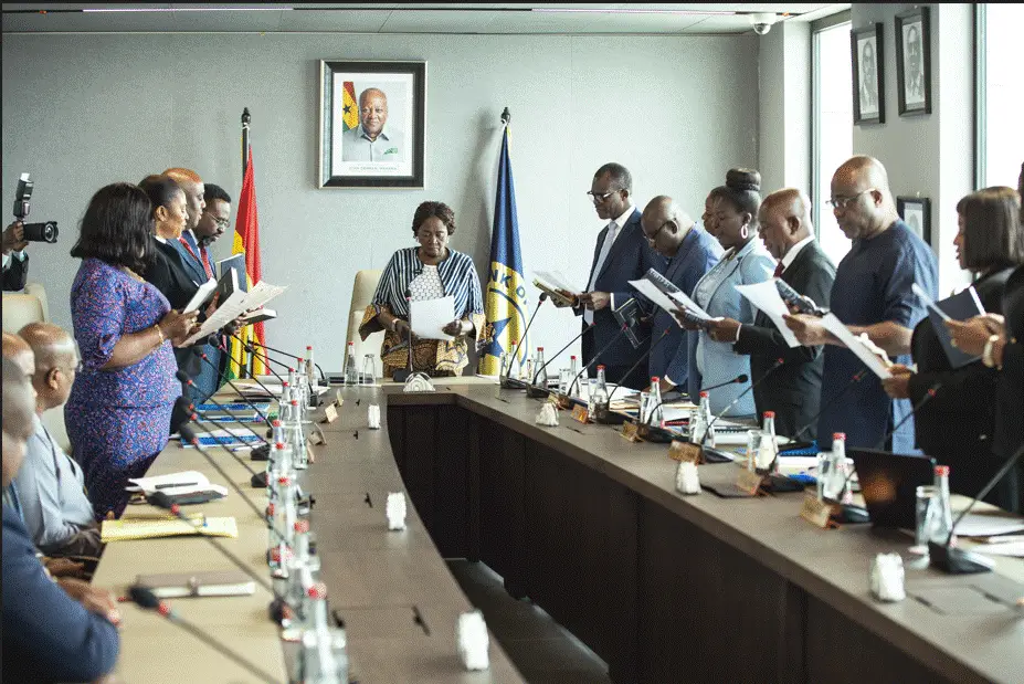 Vice President Prof. Jane Naana swears in new BoG Board