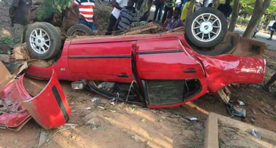 An accident scene where 4 nursing training students lost their lives