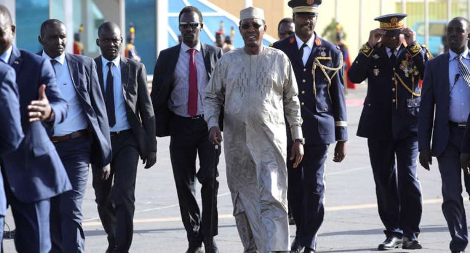 Chad's president, Idriss Deby, arrives at the N'Djamena international airport on December 22, 2018. CPJ joined a call to end a nearly one-year social media block in Chad. AFPLudovic Marin