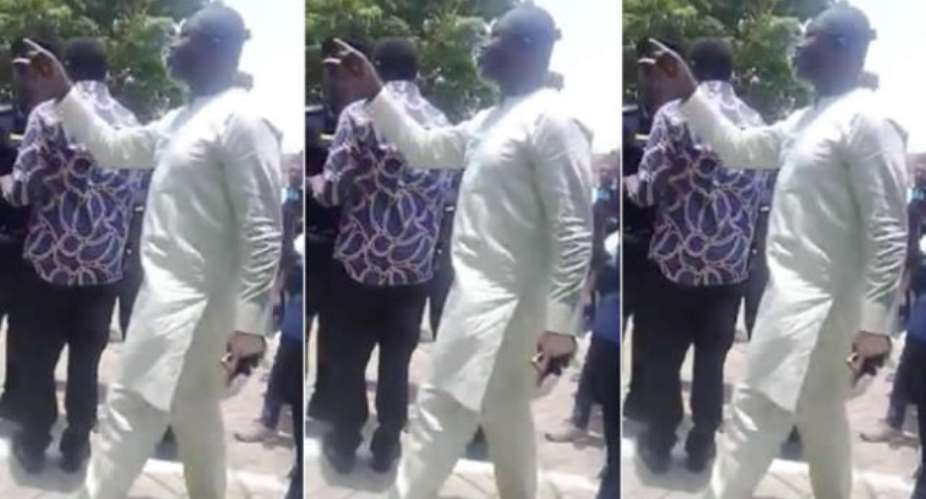 The Assin Central MP captured on video issuing warnings to officers on UEW campus