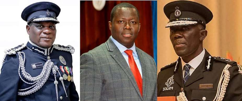 IGP COP Christian Tetteh Yohuno,, Kingsley Owusu Brobbey  and Former IGP Dr. Akuffo Dampare