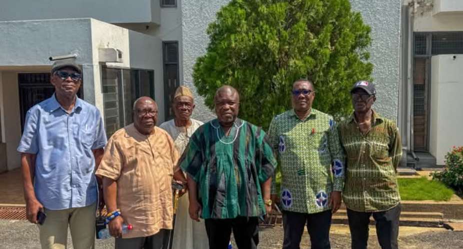 Council of Elders of the ruling National Democratic Congress (NDC) in pose with Volta Regional Minister James Gunu