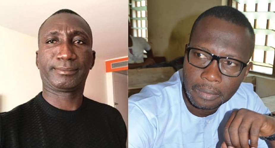 Togolese journalists Isidore Kouwonou left and Ferdinand Ayit were recently sentenced to three years in prison. Photos by the journalists
