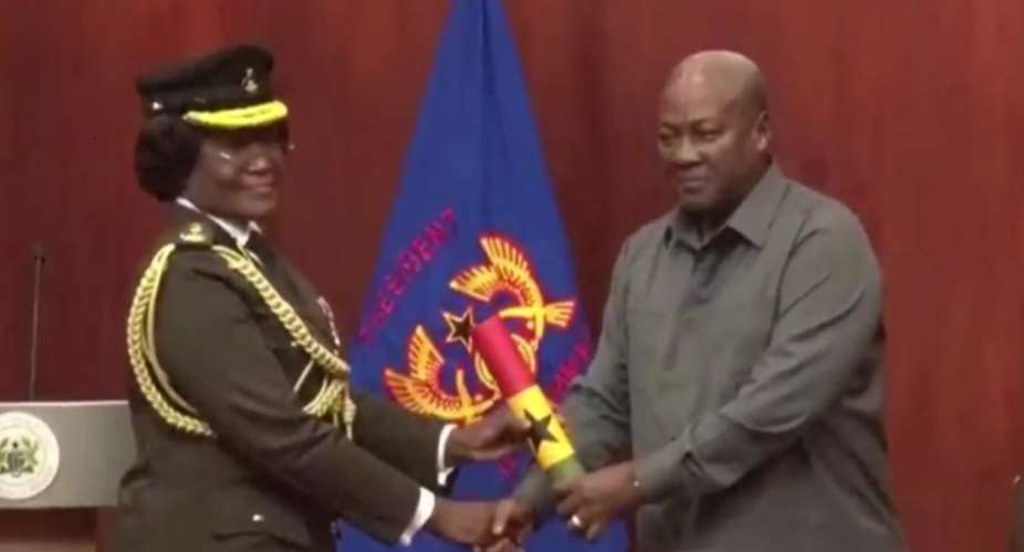 President Mahama swears in Baffoe-Bonnie as Prisons Service Director-General