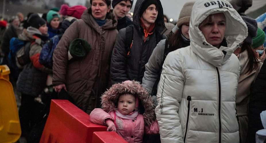 The changes, which will come into force Tuesday, means Ukrainian refugees will not need to visit U.K. visa application centers elsewhere in Europe  Louisa Gouliamaki/AFP via Getty Images