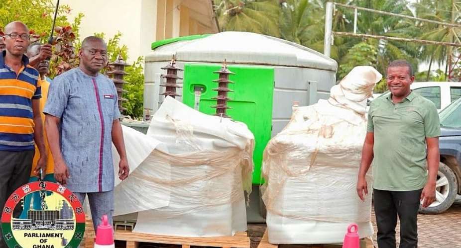 Hon. Robert Wisdom Cudjoe donates transformers to restore power in Prestea Huni Valley