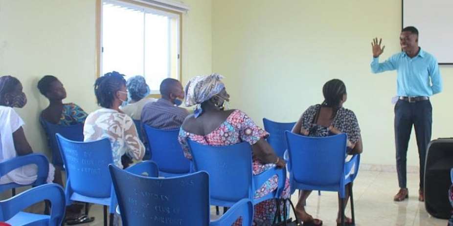 Mr Nyarko addressing some women