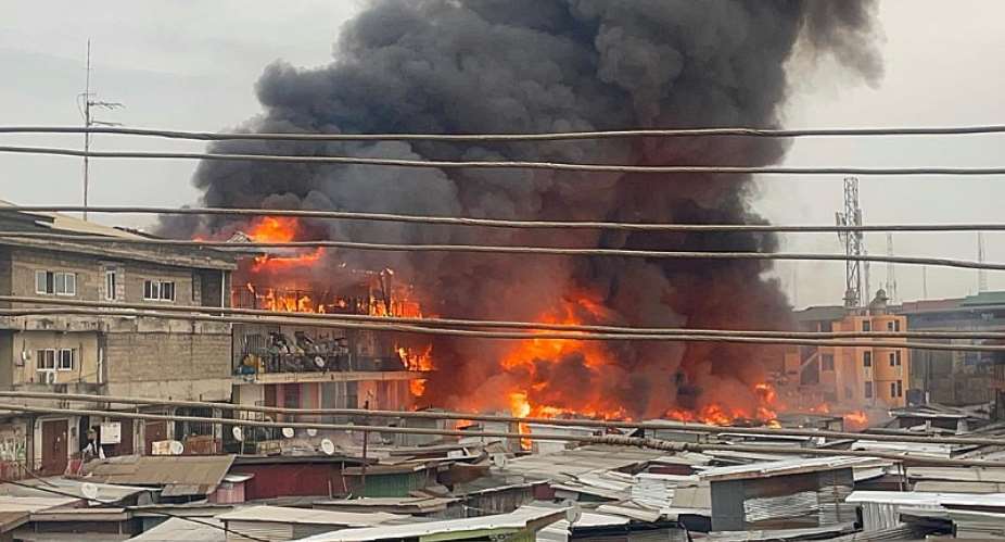 Breaking News: Devastating fire razes Kumasi Adum-Central Market