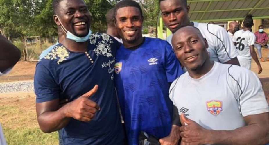 All smiles in training as Hearts of Oak's new coach Samuel Boadu meets players
