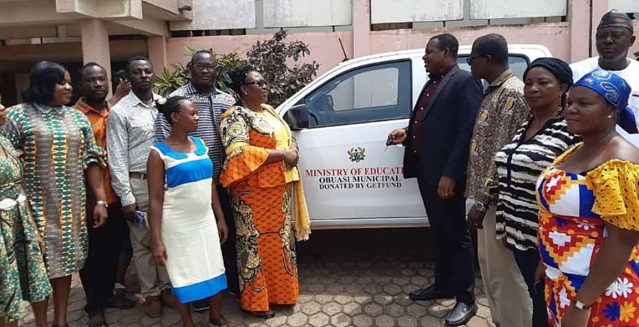 Obuasi MCE Hands Over Brand New Pickup To The Education Directorate