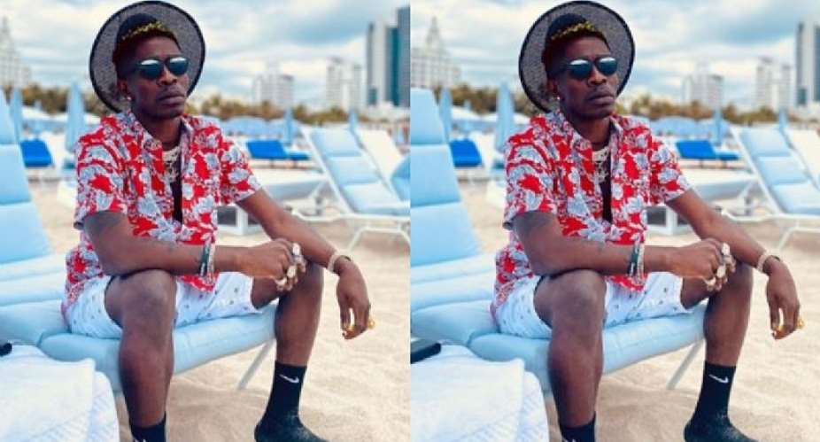 Shatta Wale spotted chilling at an expensive beach of Miami