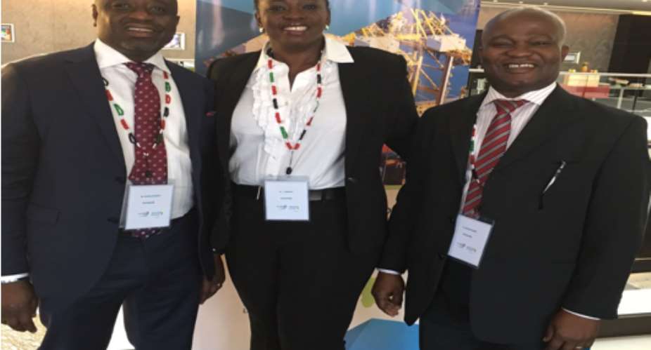 From left : Mr. Matthew Soputamit, Mrs Aba Lokko and Mr. Eben Engmann, GCNet delegation that represented Ghana at this years AACE General Assembly Meeting in Nairobi, Kenya