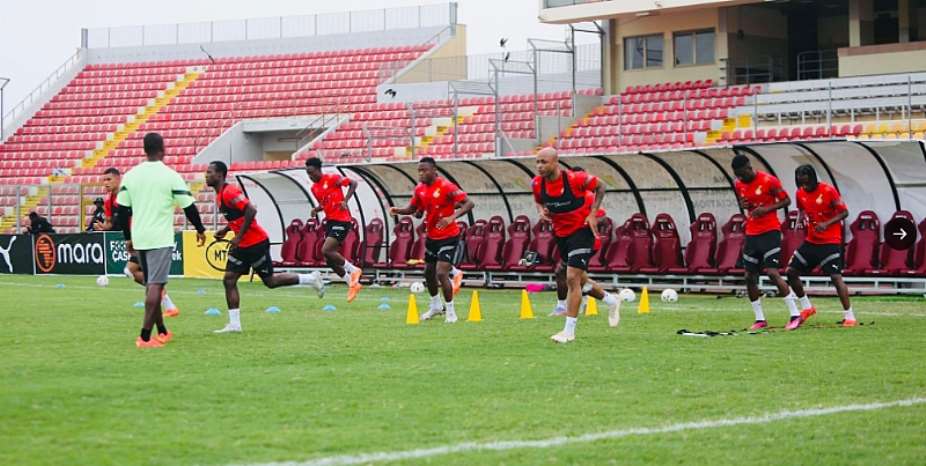 Black Stars hold recovery training at Baba Yara Stadium after beating Angola in 2023 AFCON Qualifiers PHOTOS