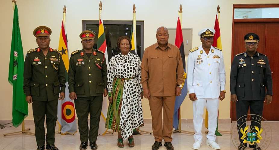 President Mahama promotes Chief of Defence Staff, Service Chiefs, Chief of Staff of Ghana Armed Forces
