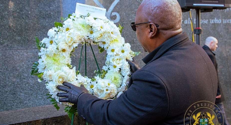 Mahama leads wreath-laying ceremony honouring enslaved Africans in US