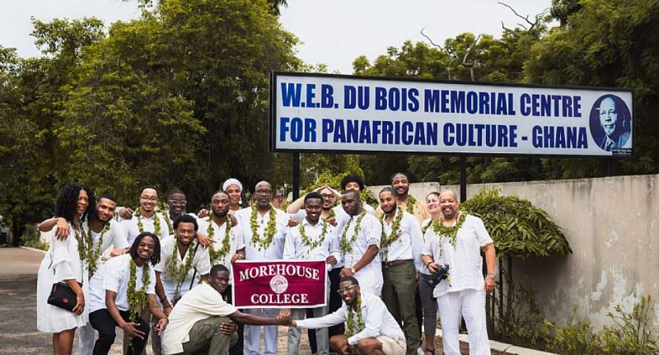 Students and staff of Morehouse immediately after the naming ceremony visited the home of W. E. B. Du Bois in Ghana   Morehouse College