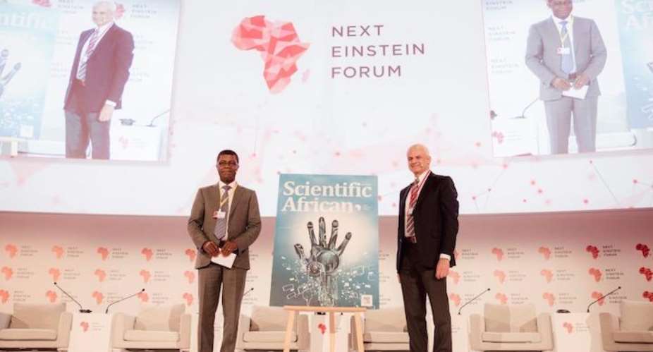 L to R: Mr. Thierry Zomahoun, President and CEO of AIMS, And Founder And Chair of NEF and Ron Mobed, Elsevier CEO
