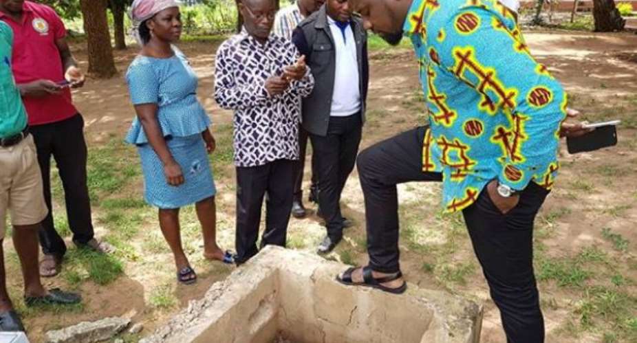 Actor, John Dumelo Donates New Water Pump Machine to School in Ghana